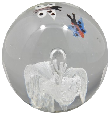 Ozdobna kula szklana z motylkami