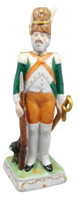Wojskowa Figurka żołnierza z epoki napoleońskiej - porcelana 
