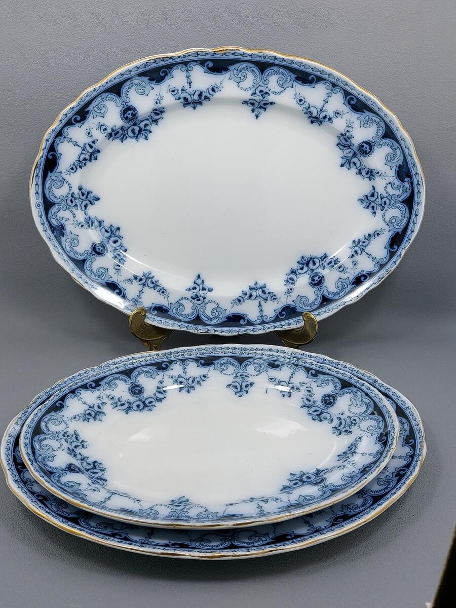 Zestaw trzech pater półmisek - Thomas Rathbone & Co Queen England (2)