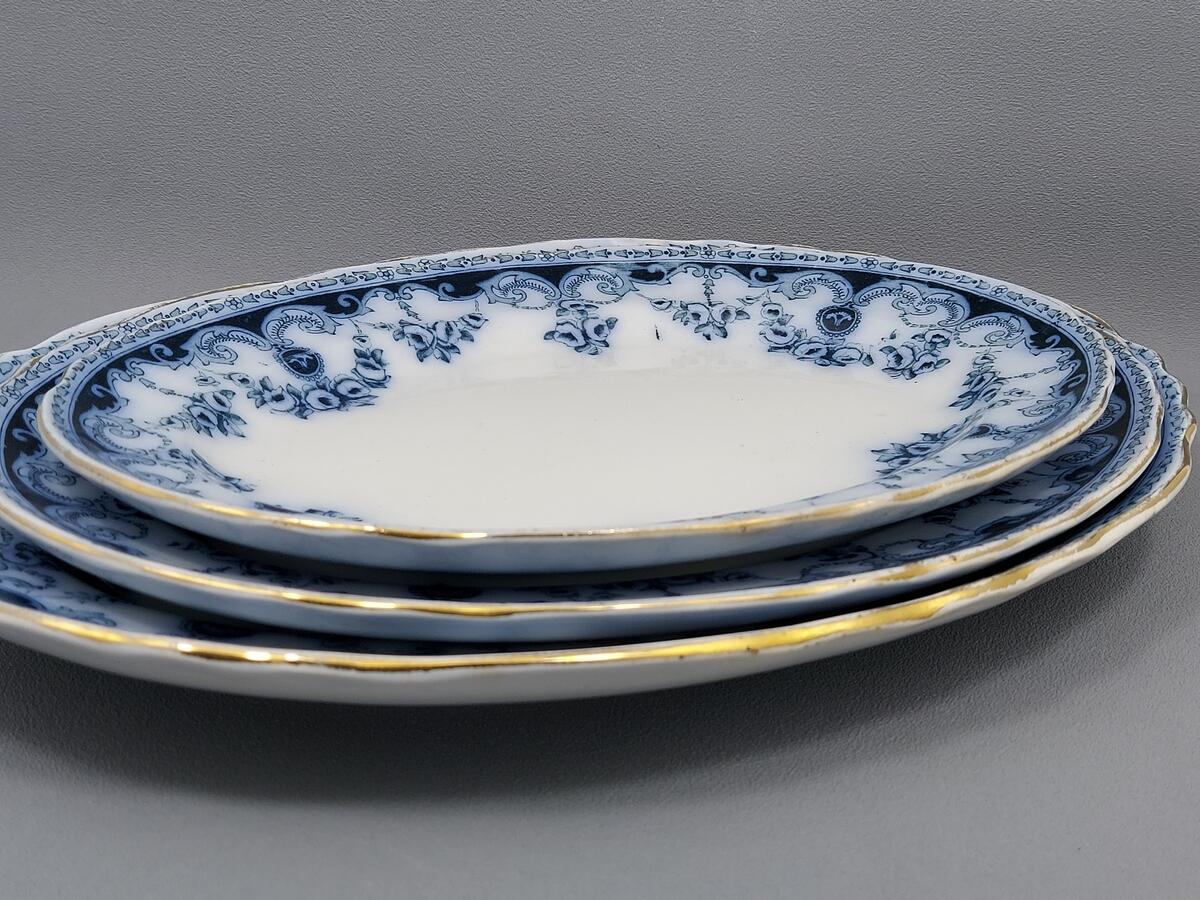 Zestaw trzech pater półmisek - Thomas Rathbone & Co Queen England (11)