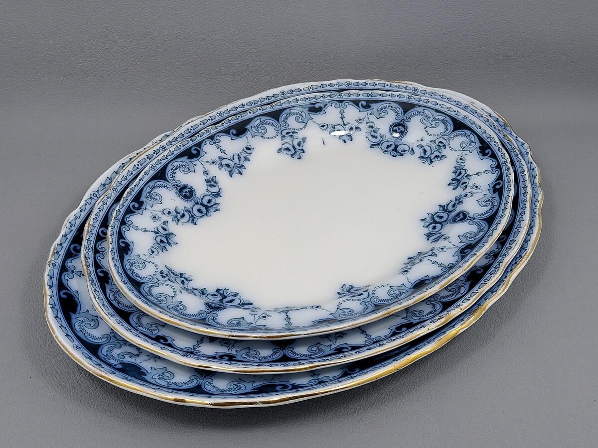 Zestaw trzech pater półmisek - Thomas Rathbone & Co Queen England (12)