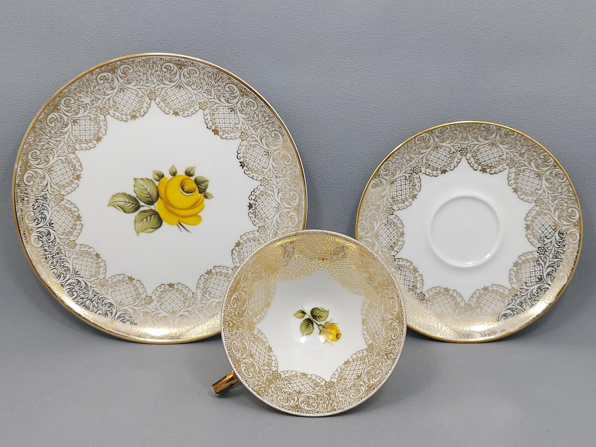 Trio filiżanka i talerzyki - porcelana Winterling (4)