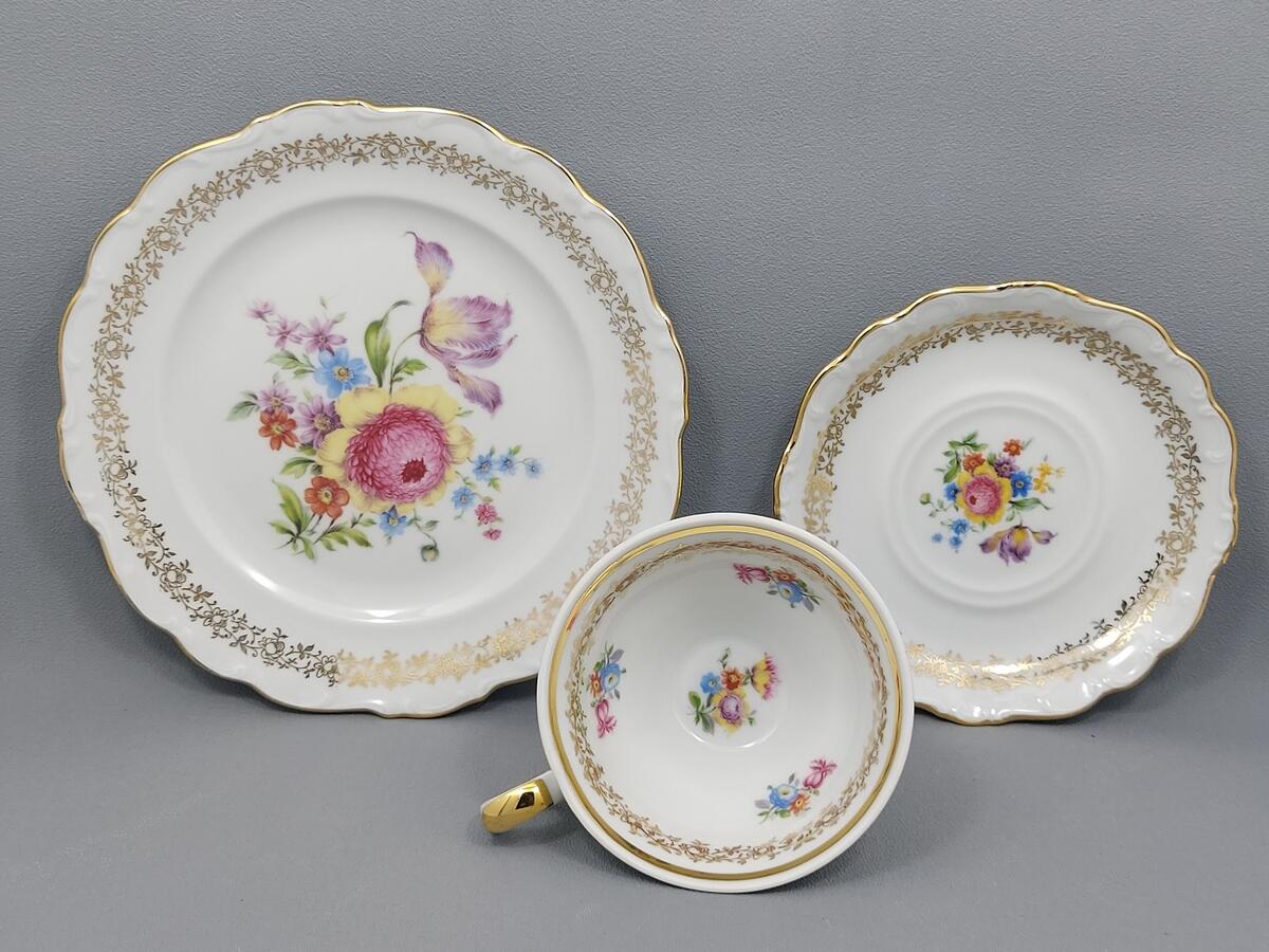 Trio filiżanka i talerzyki - porcelana Schumann Arzberg (4)