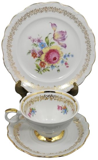 Trio filiżanka i talerzyki - porcelana Schumann Arzberg (1)