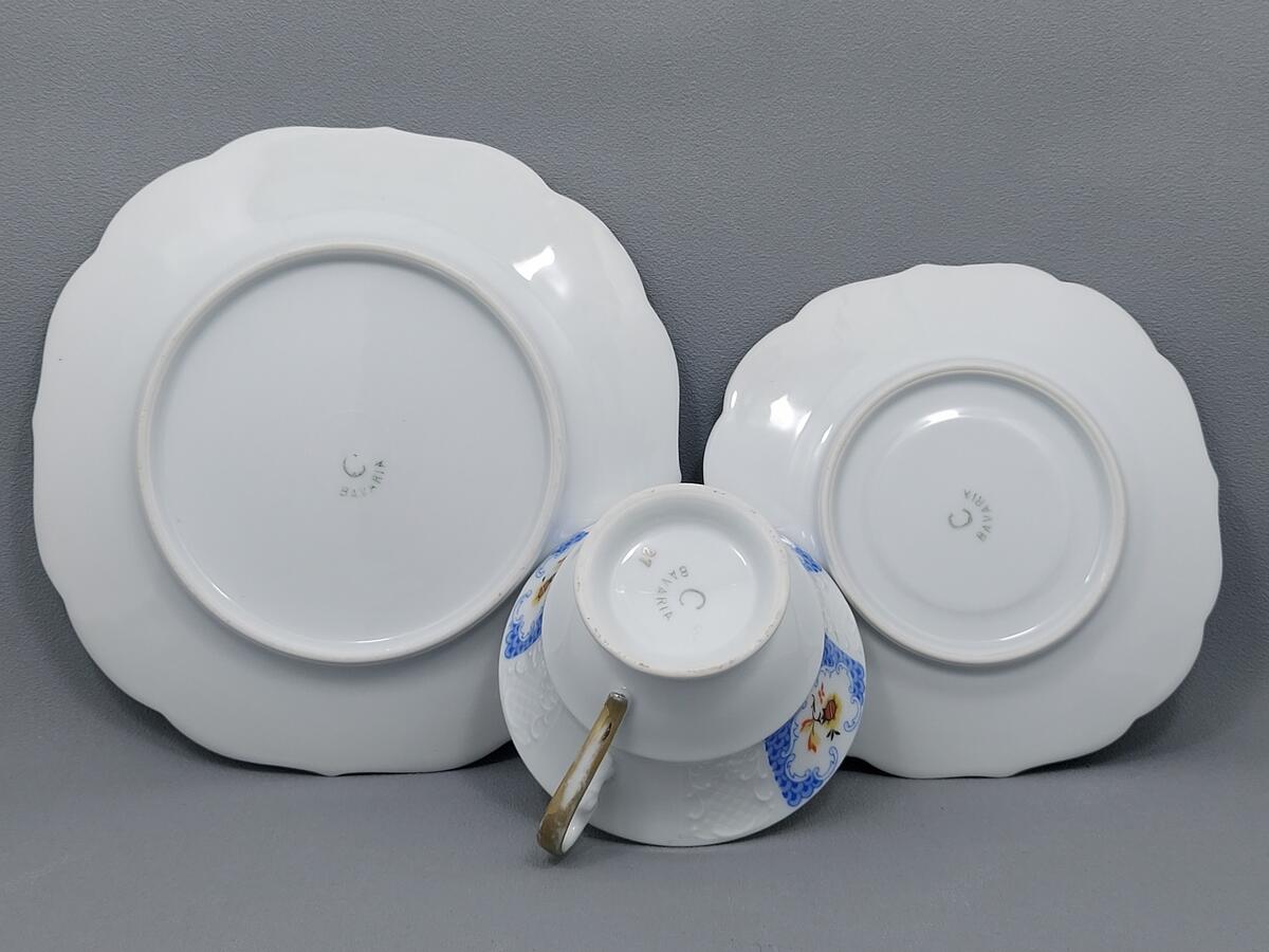 Trio filiżanka i talerzyki - porcelana C Bavaria (5)