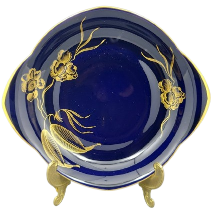 Kobaltowa Paterka w kwiaty - porcelana Hutschenreuther (1)
