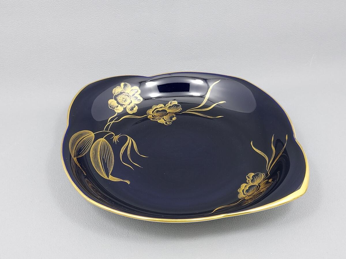 Kobaltowa Paterka w kwiaty - porcelana Hutschenreuther (8)