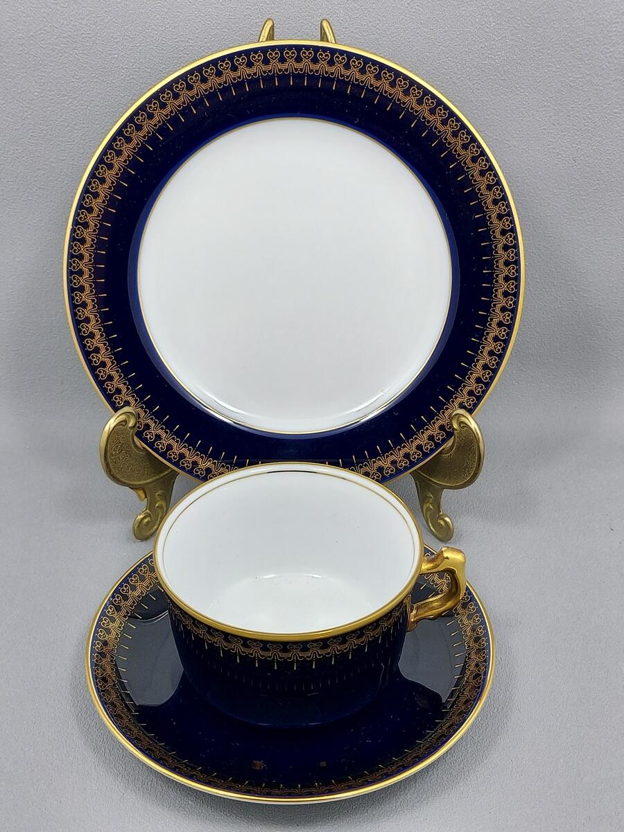 Trio kobaltowe filiżanka i talerzyki - porcelana Romanov Genuine Cobalt (3)