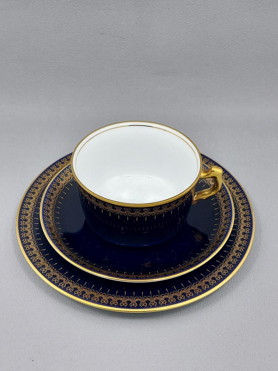 Trio kobaltowe filiżanka i talerzyki - porcelana Romanov Genuine Cobalt (9)