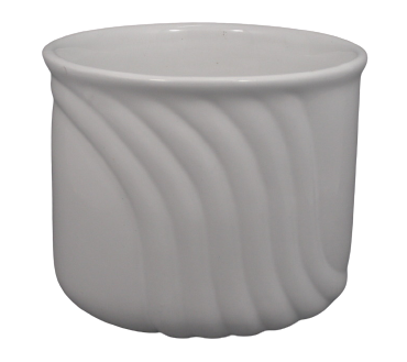 Ładna biała doniczka - osłonka - ceramika (1)