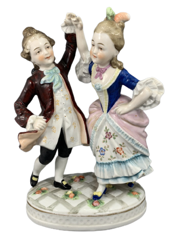 Stara figurka tańcząca para - porcelana (1)