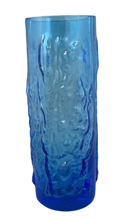 Niebieski wazon - szkło lata 60 (1)