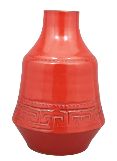 Czerwony wazon - ceramika  (1)